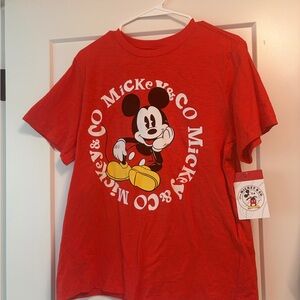 NEW Disney Parks Shirt Adult Premium Red Mickey Mouse & Co. Size S